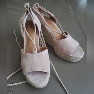 EUC Coach Dana Espadrille Suede Wedge Platform Sandals